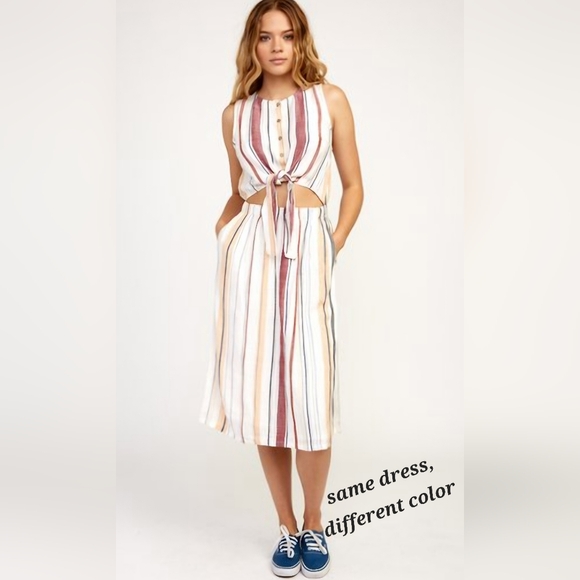 Striped, RVCA, Arizona Midi Dress - Picture 2 of 8